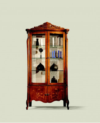 Miwwelen Kloer Vitrine Antik Stil Barock Rokoko Glasvitrine Wunnzëmmer Holz
