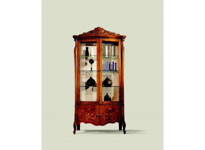 Miwwelen Kloer Vitrine Antik Stil Barock Rokoko Glasvitrine Wunnzëmmer Holz