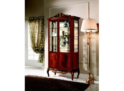 Luxuriéis Design Miwwelen Italienesche Miwwelen Grouss Holz Brong Vitrin Luxus Vitrineschaf