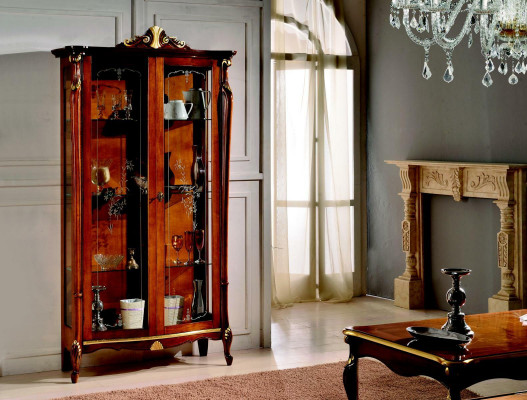 Italienesch Miwwelen Holz Klassesch Stil Design Vitrinn Schaf Regal Schranken