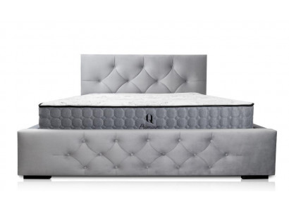 Bett Wäiss Modernen Design Stoff Polster Schlofkummer Duebelbett Holz Elegantes Nei