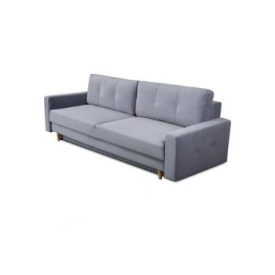Komfortabelt a funktionellt ausklapps 3-Platzen-Sofa an hellgroer Faarf am moderne Stil.