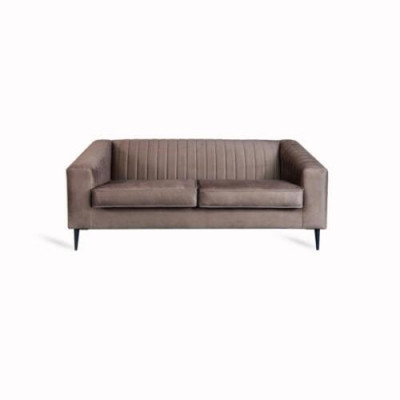 Sofa 2 Sëtzer brong Sofas Sëtz Wunnzëmmer Modern Design Polster Stoff Eleganz