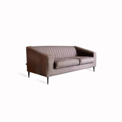 Sofa 2 Sëtzer brong Sofas Sëtz Wunnzëmmer Modern Design Polster Stoff Eleganz