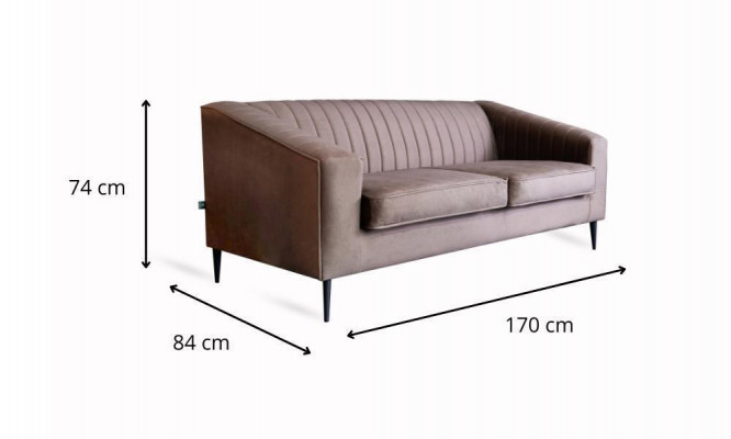 Sofa 2 Sëtzer brong Sofas Sëtz Wunnzëmmer Modern Design Polster Stoff Eleganz