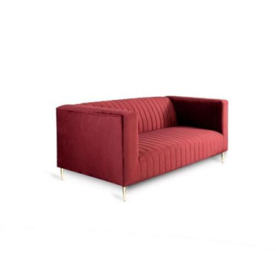 Sofa 2 Sëtzer Rosa Wunnzëmmer Modern Design Luxus Holz Miwwelen Polster Stoff Nei