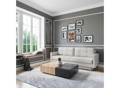 Sofa 3 Sëtzer Wäiss Sofaen Sëtz Wunnzëmmer Modernen Design Polster Stoff Luxus Nei