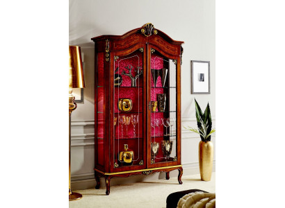 Vitrine Holz Schaf Glas Schief Italienesch Stol Miwwelen Anrichte Regal Barock