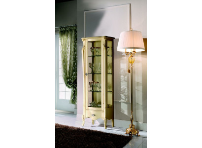 Klassesch Miwwelen Italienesch Miwwelen Holz Beige Vitrin Schick Vitrineschaf Neien