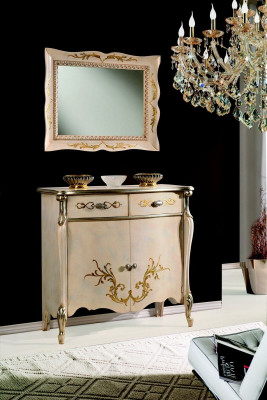 Luxuriéis Miwwelen Holzstil Barock Wäiss Schaf Kommod Schranken Designer