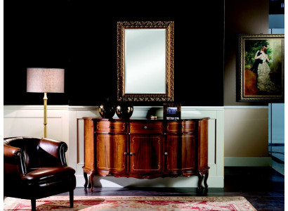 Schéckt Holz Luxus Italienesch Miwwelen 2-Deeler Set Miwwelstil Barock Kommod.