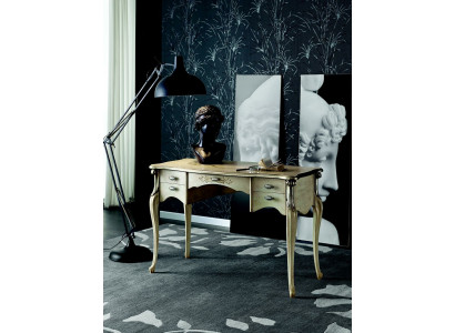 Luxus Schreifdësch Konsolen Luxus Dësch Büro Miwwelen Barock Gold Echt Holz
