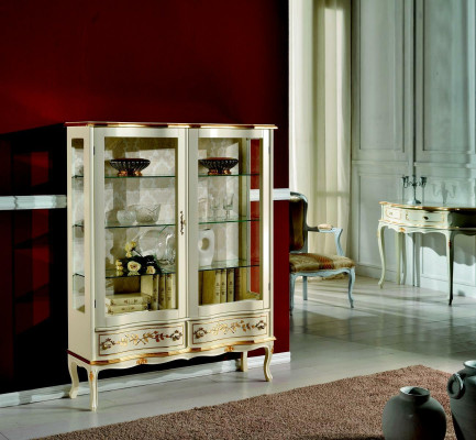 Design Holzschaf Vitrinenschief Italienesch Luxusmiwwel Kommod Barockstil