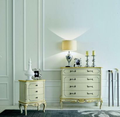 Design Miwwelen Stil Klassesche Luxus XXL Kommode Wäiss Holz Luxus Italienesch