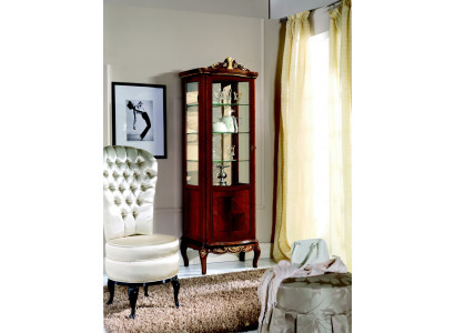 Klassesch Miwwelen Holz Braun Vitrine Schick Luxus Vitrineschaf Italienesch Miwwelen