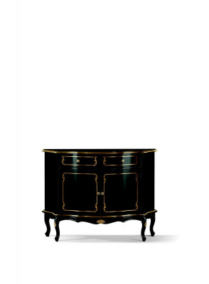 Luxus italienesch Holz Miwwelen Komoud schwaarz Luxus Buffet Schaf