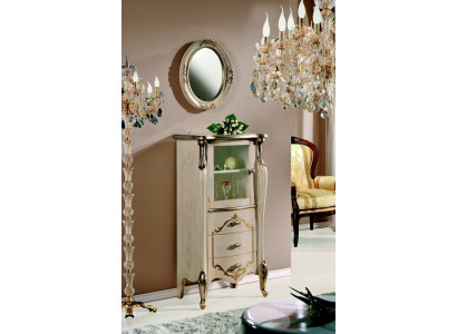 Miwwelen Klassesch Komodë Holz Glas Vitrin Kommodenschaf Designer