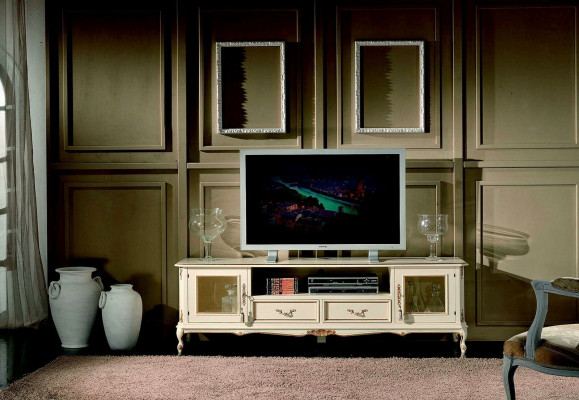 Sideboard TV Lowboard RTV Schaf Dësch Wunnzëmmer Holz Miwwelen Barock Stil Nei