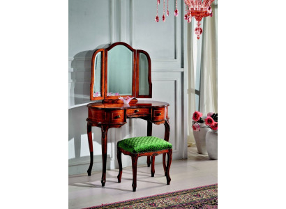 Italienesch Miwwele Holz 2 Stéck Luxus Schminktisch Hocker Barock Schlofzëmmer Miwwele