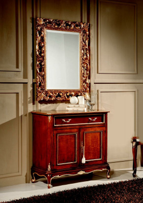 Holz Italienesch Miwwelen 2tlg Set Miwwel Stil Barock Luxus Komoud mat Spigel