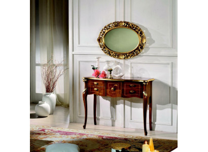 Holz Italienesch Miwwelstil Barock Luxus Konsolentisch Spigel Sideboard 2tlg Set Nei