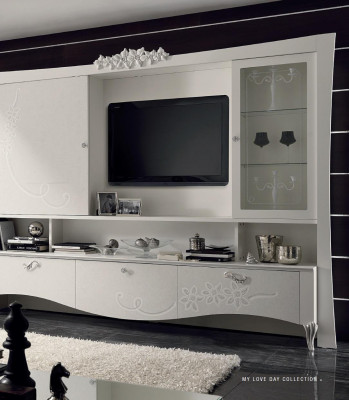 RTV TV Schaf Sideboard Wunnwand Televisiounskommod Holzdesign Modern Schief