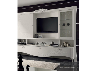 RTV TV Schaf Sideboard Wunnwand Televisiounskommod Holzdesign Modern Schief