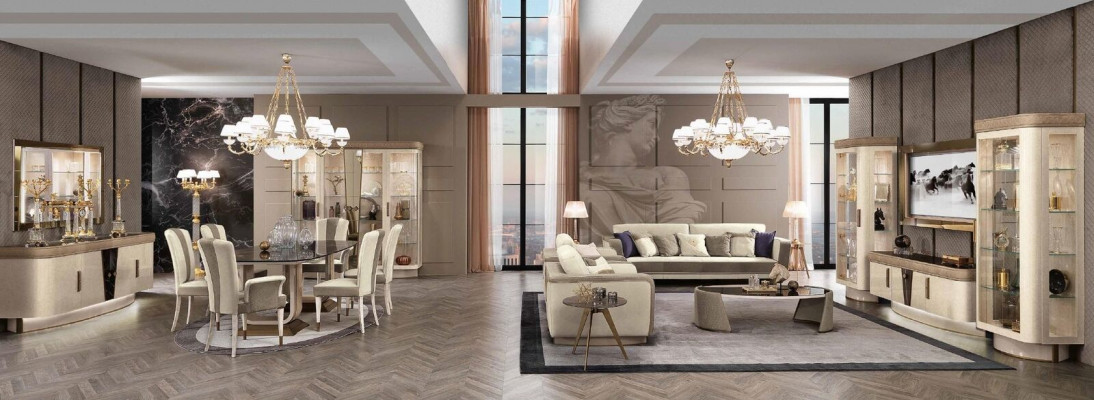 Iessen Dësch Luxus Dësch Massiv Miwwelen Holz aus Italien Iesszëmmer Dëscher Ariichtung