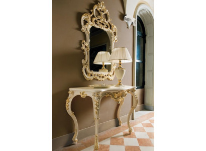 Konsolendësch Spigel Sideboard 2tlg Set Nei Holz Italienesch Miwwel Stil Barock