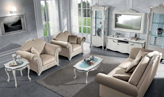 Canapé 3 Plazen Wunnzëmmer Miwwelen Dräisëtzer Canapé Italienesch Luxus Miwwelen Stoff