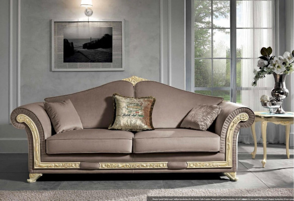 Sofa 3 Sëtz Luxus Miwwelen Wunnzëmmer Dräi-Sëtzer Klassesch Design Italienesch