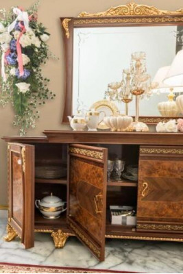 Sideboard mat Spigel Anrichte Sideboards Holz Schaf Möbel Kommoden Braun Nei