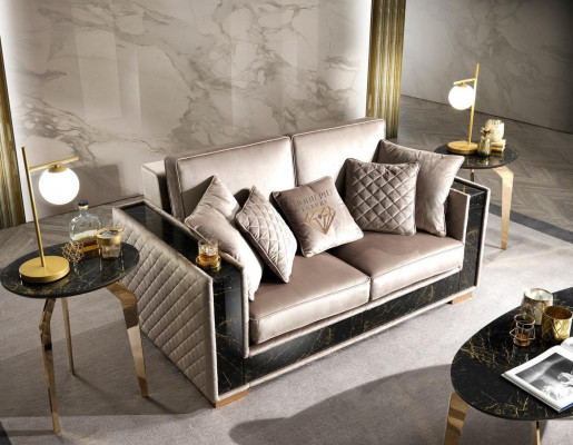 Zwee-Sëtzer Canapé 2 Sëtzer Grouss XL Canapéen Sofas Wunnzëmmer Design Nei