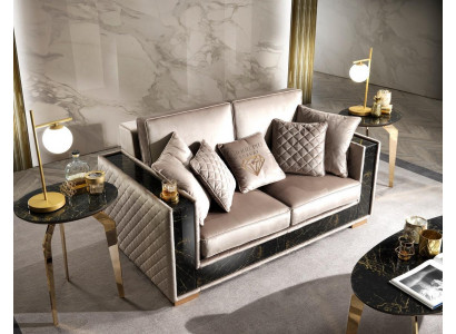 Zwee-Sëtzer Canapé 2 Sëtzer Grouss XL Canapéen Sofas Wunnzëmmer Design Nei