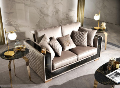 Zwee-Sëtzer Canapé 2 Sëtzer Grouss XL Canapéen Sofas Wunnzëmmer Design Nei