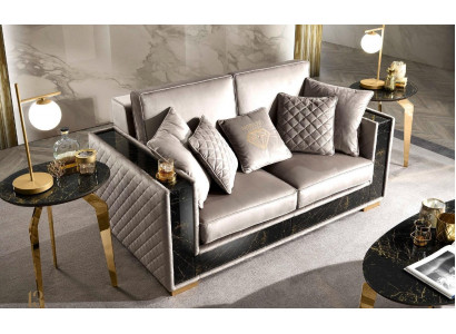 Zweesëtzeger Sofa Modern Design Polster Textil Sofas Sëtz Miwwelen Wunnlandschaft Gro