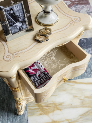 Kommoden-Set Italienesch Miwwelen 2-teileg Massivholz Kommode mat Spigel Sideboard
