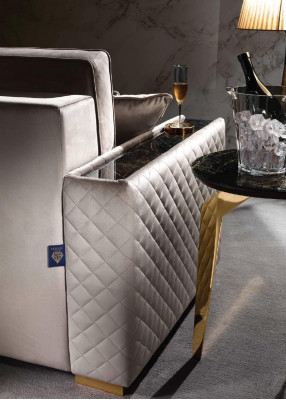 Zweesëtzeger Sofa Modern Design Polster Textil Sofas Sëtz Miwwelen Wunnlandschaft Gro