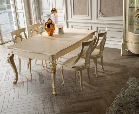 Auszéibaren Iessdësch Klassesch Design Dësch Italienesch Miwwelen Dëscher Holz Iess