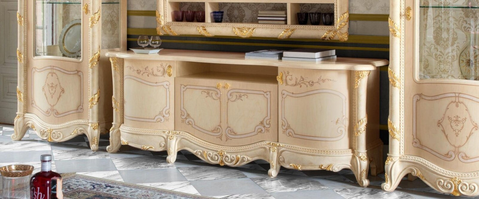 Miwwel Italienesch Säitendëscher Regaler Nei Fernsehreol tv Stand rtv Massivt Holz
