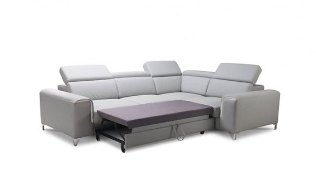 Stilvollt, komfortabel Eckcouch fir en douce an gemittlech Interieur.
