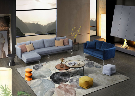 Design Polster Luxus Sëtz Canapé Couch Textil Sofa 3 Sëtzer Stoff Dräisëtzer Samt