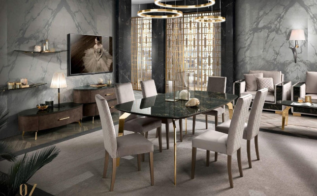 Iessdësch Design Miwwelen Italien Luxus Iesszëmmer Dësch Iessdëscher Marmor Edelstol