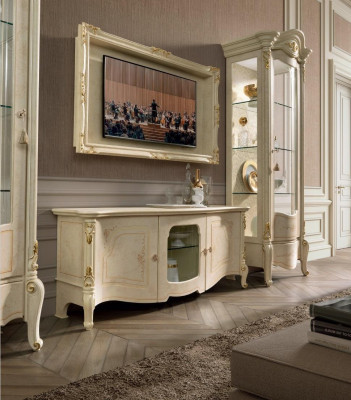 Klassesch Vitrinn Vitrinen Luxus Schaf Holz Italienesche Stil Miwwelen Glas Neien