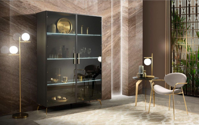 Vitrinn Schaf Vitrinnen Schief Design Italienesch Miwwelen Wunnzëmmer Schaf