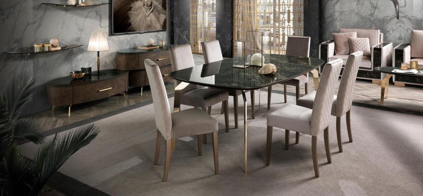 Iessdësch Schwaarz Designer Dëscher Modernen Design Miwwelen Luxus Iesszëmmer Dësch Kichen