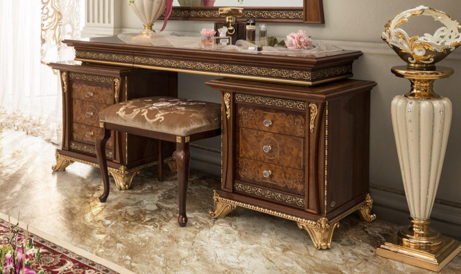 Coiffeurkommode Friséiertisch Barock Antik Stil Schminktisch Dëscher Konsolen Dësch