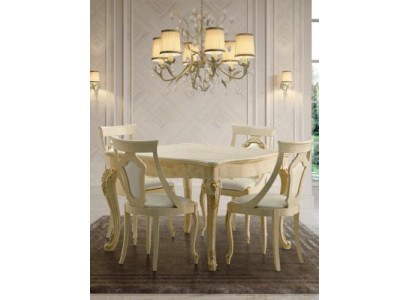 Iessdësch ausklappbar klasseschen Design Dësch italienesch Miwwelen Holz Iess.
