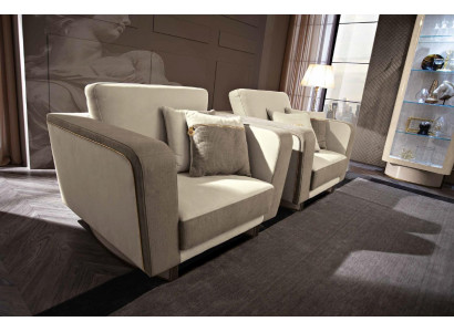 Sesselle Luxus Design Italienesch Miwwelen Stull Design Textil Wunnzëmmer Canapé Nei