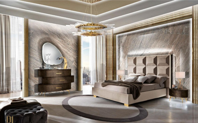 Modern Bett Luxus Better Chesterfield Miwwelen Barock Hotel Textil Schlofkummer